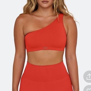 Set active one shoulder guava top - size M